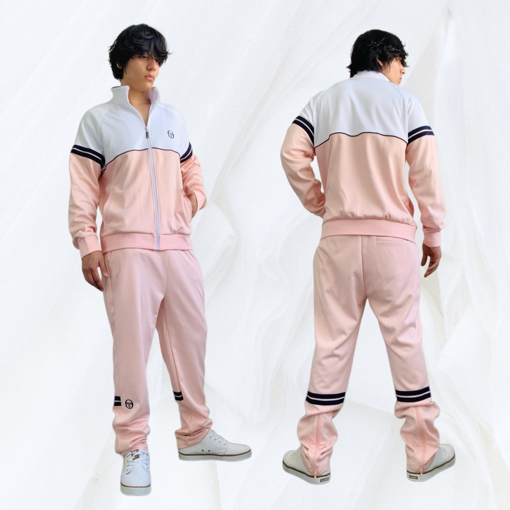 Men's Sergio Tacchini White | Pink | Navy Casual Tracksuit NWT